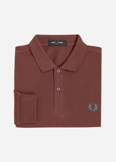 Fred Perry Longsleeve Polo's LS plain fred perry shirt - whisky brown