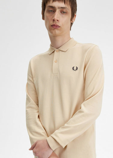 Fred Perry Longsleeve Polo's Ls plain fred perry shirt - oatmeal black