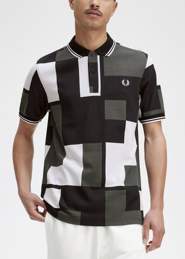 Fred Perry Polo's Pixel print fred perry shirt - light ice