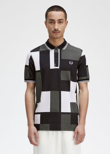 Fred Perry Polo's Pixel print fred perry shirt - light ice