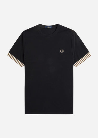 Fred Perry T-shirts Striped cuff t-shirt - black