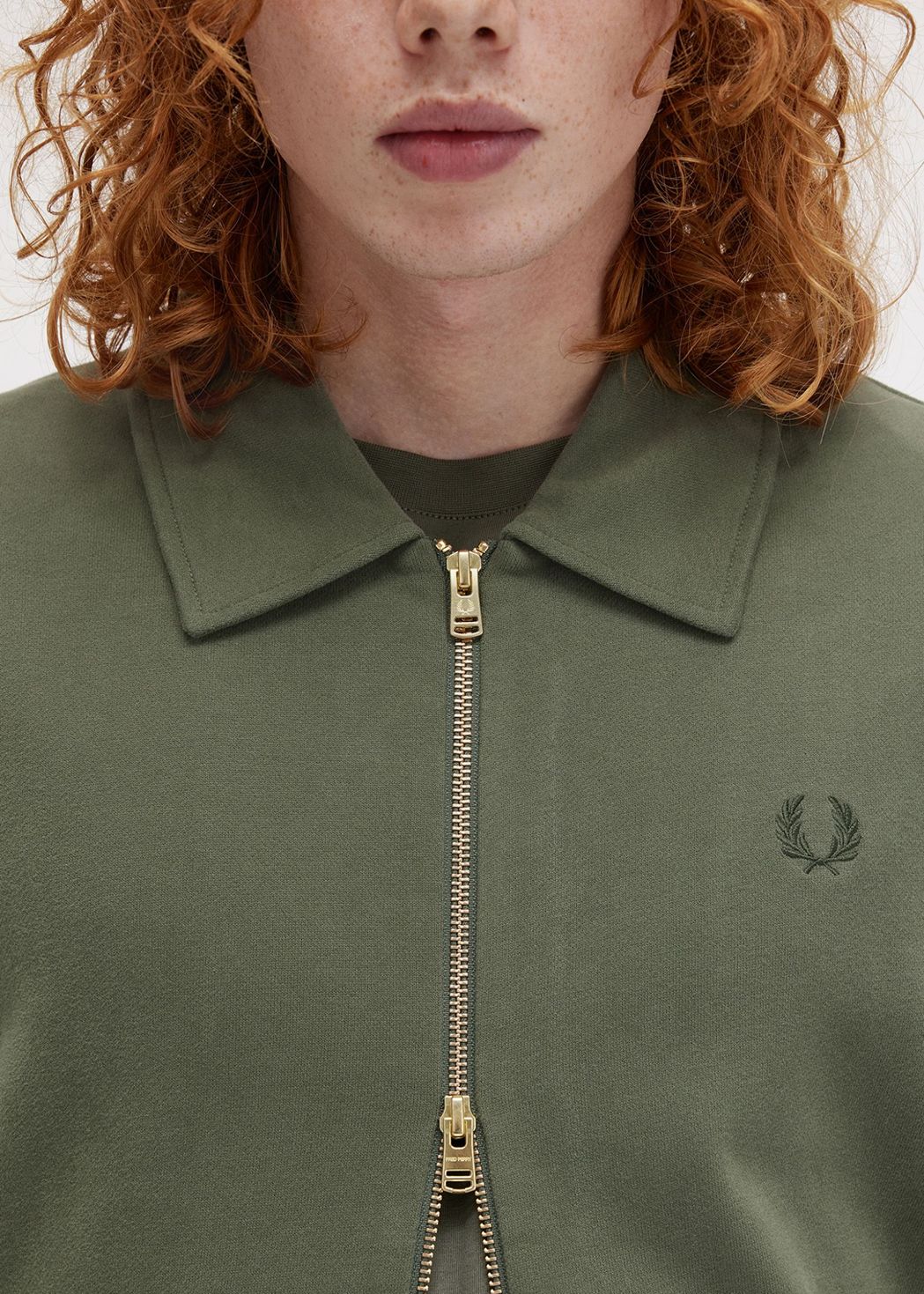 Fred Perry Vesten Zip through sweatshirt - laurel wreath green