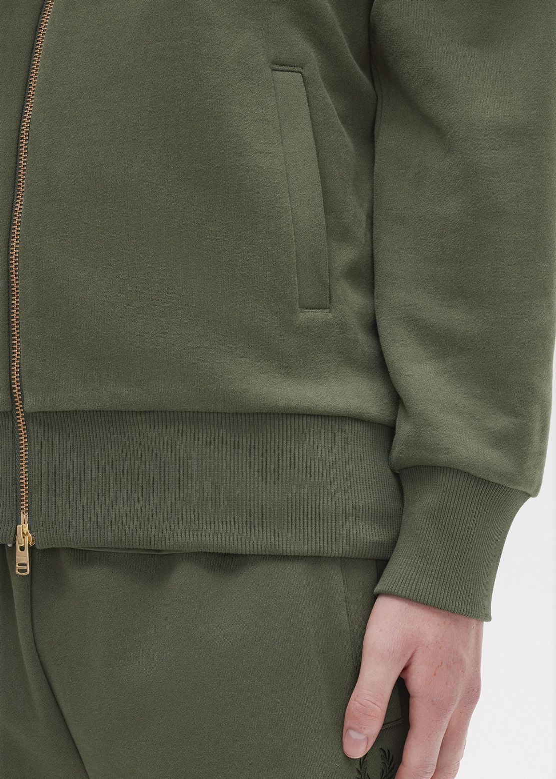 Fred Perry Vesten Zip through sweatshirt - laurel wreath green