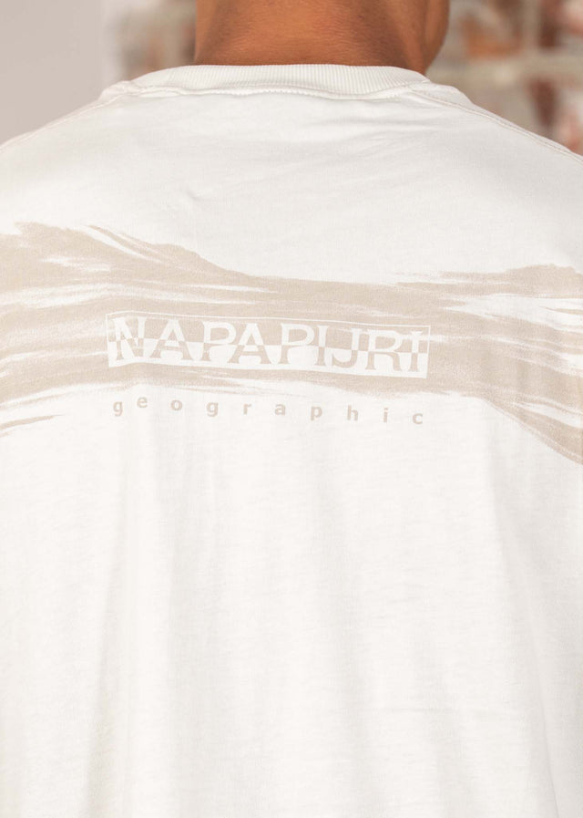 Napapijri T-shirts Back graphic t-shirt - beige dimity