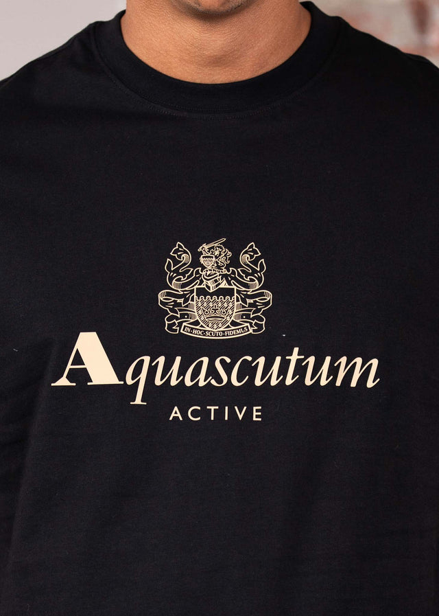 Aquascutum T-shirts Big logo t-shirt - black