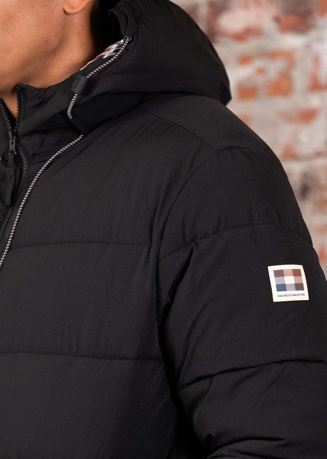 Aquascutum Jassen Sp hooded puffer - black