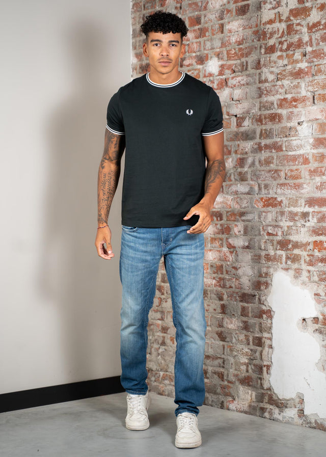 Fred Perry T-shirts Twin tipped t-shirt - night green snow white