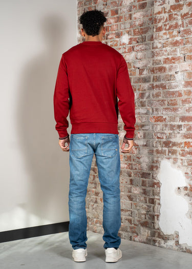Fred Perry Truien Crew neck sweatshirt - burnt red sports green navy