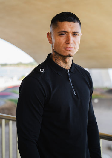 MA.Strum Polo's Ls jersey zip polo - black