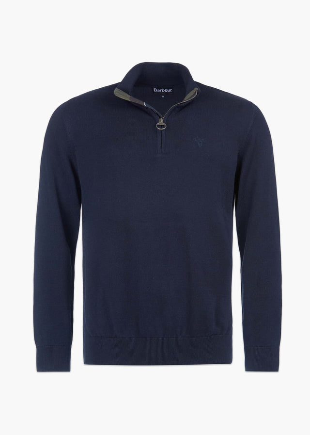 Barbour Truien Cotton half zip knitted jumper - navy