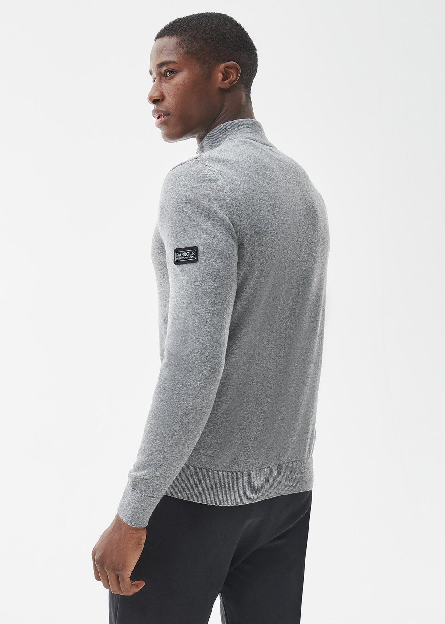 Barbour International Truien Cotton half zip knit - anthracite marl