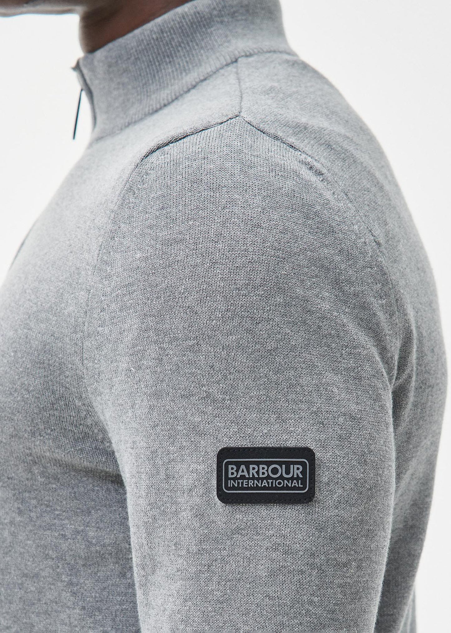 Barbour International Truien Cotton half zip knit - anthracite marl