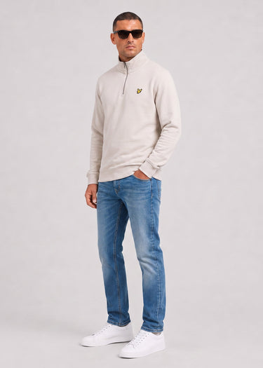Lyle & Scott Truien Loopback quarter zip sweat - cove