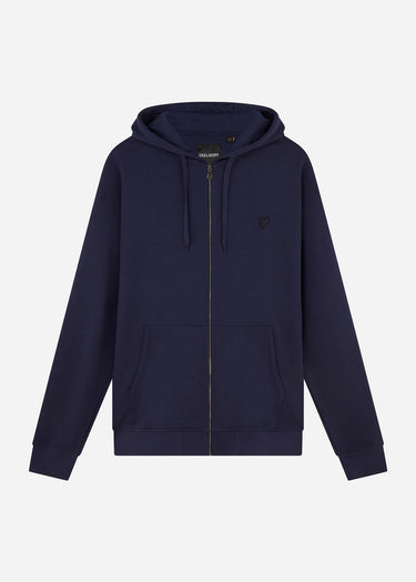 Lyle & Scott Vesten Tonal eagle zip through hoodie - dark navy