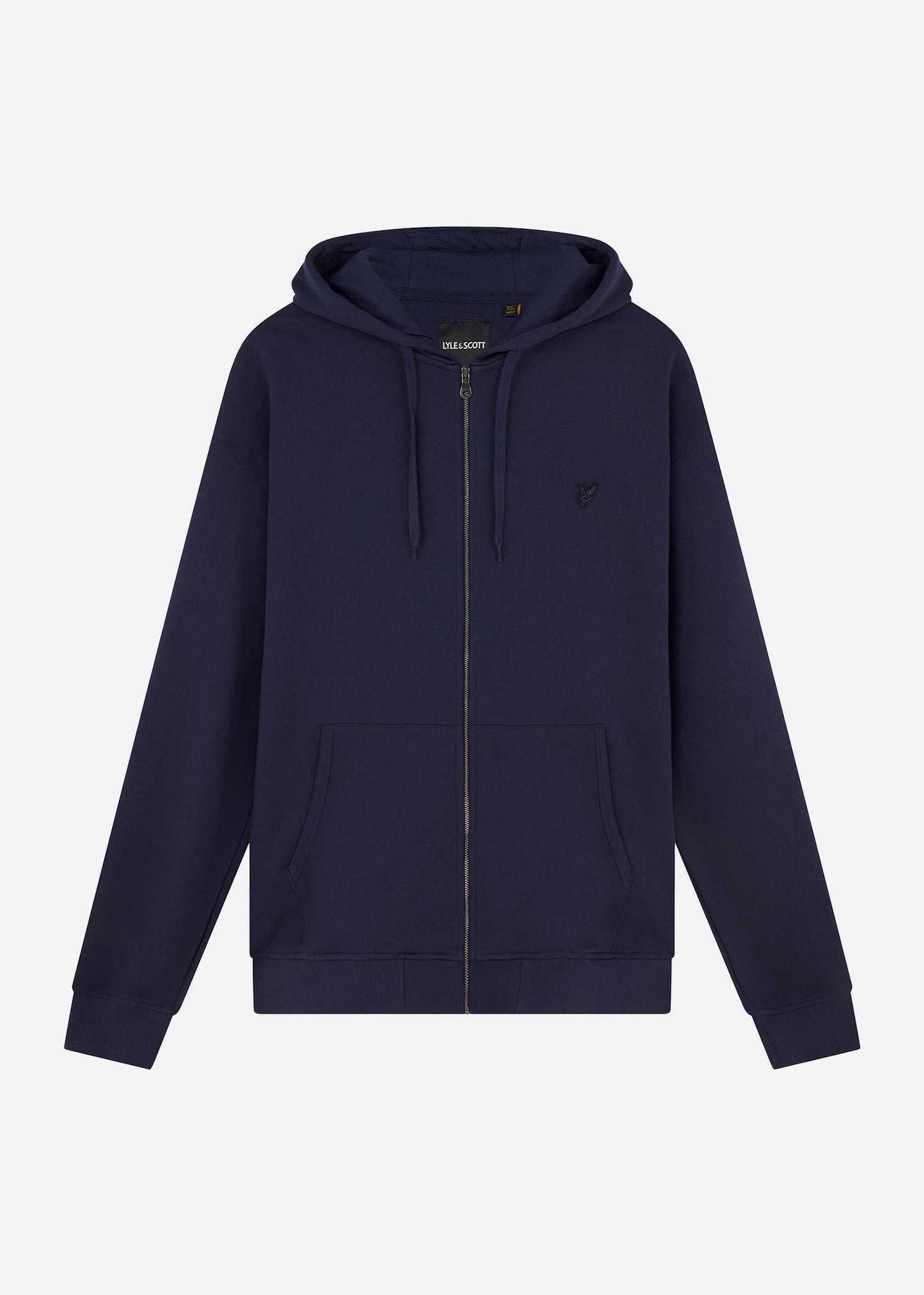 Lyle & Scott Vesten Tonal eagle zip through hoodie - dark navy