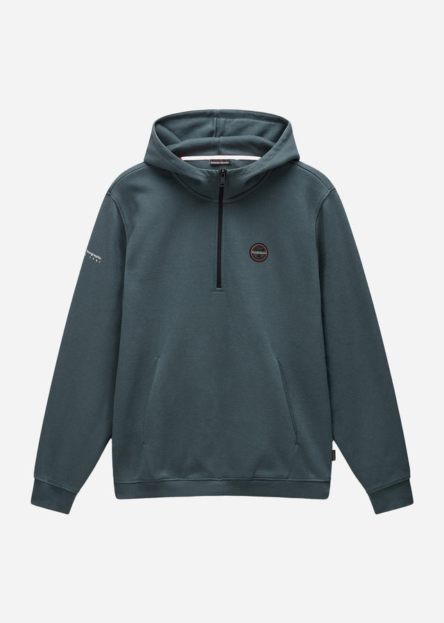 Napapijri Hoodies Badge halfzip hoodie - green urban