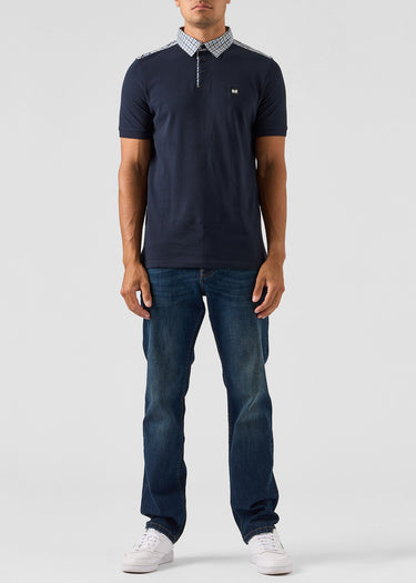Weekend Offender Polo's Costa - navy blue house check
