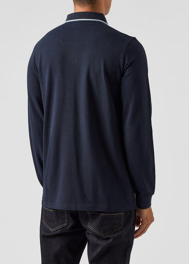 Weekend Offender Longsleeve Polo's Carola - navy blue house check