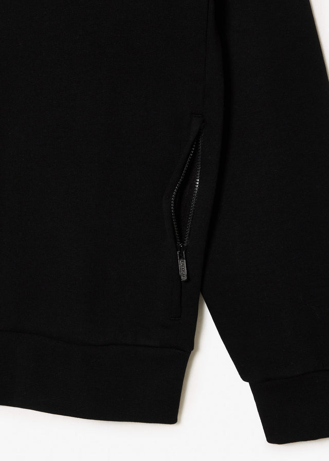 Lacoste Vesten Brushed fleece zip through sweater - black