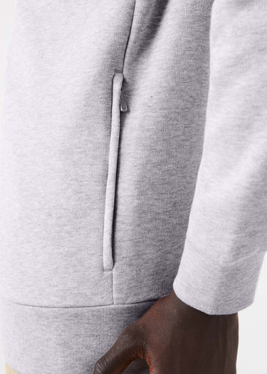 Lacoste Vesten Brushed fleece zip through sweater - Silver Chine