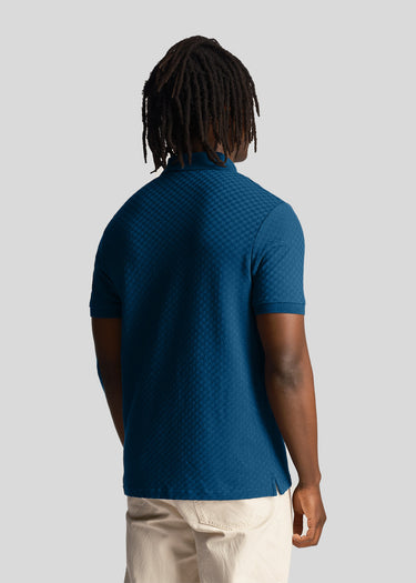 Lyle & Scott Polo's Grid texture polo shirt - apres navy