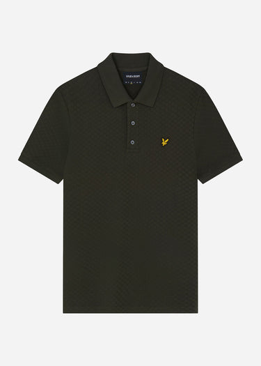 Lyle & Scott Polo's  Grid texture polo shirt - mountain moss