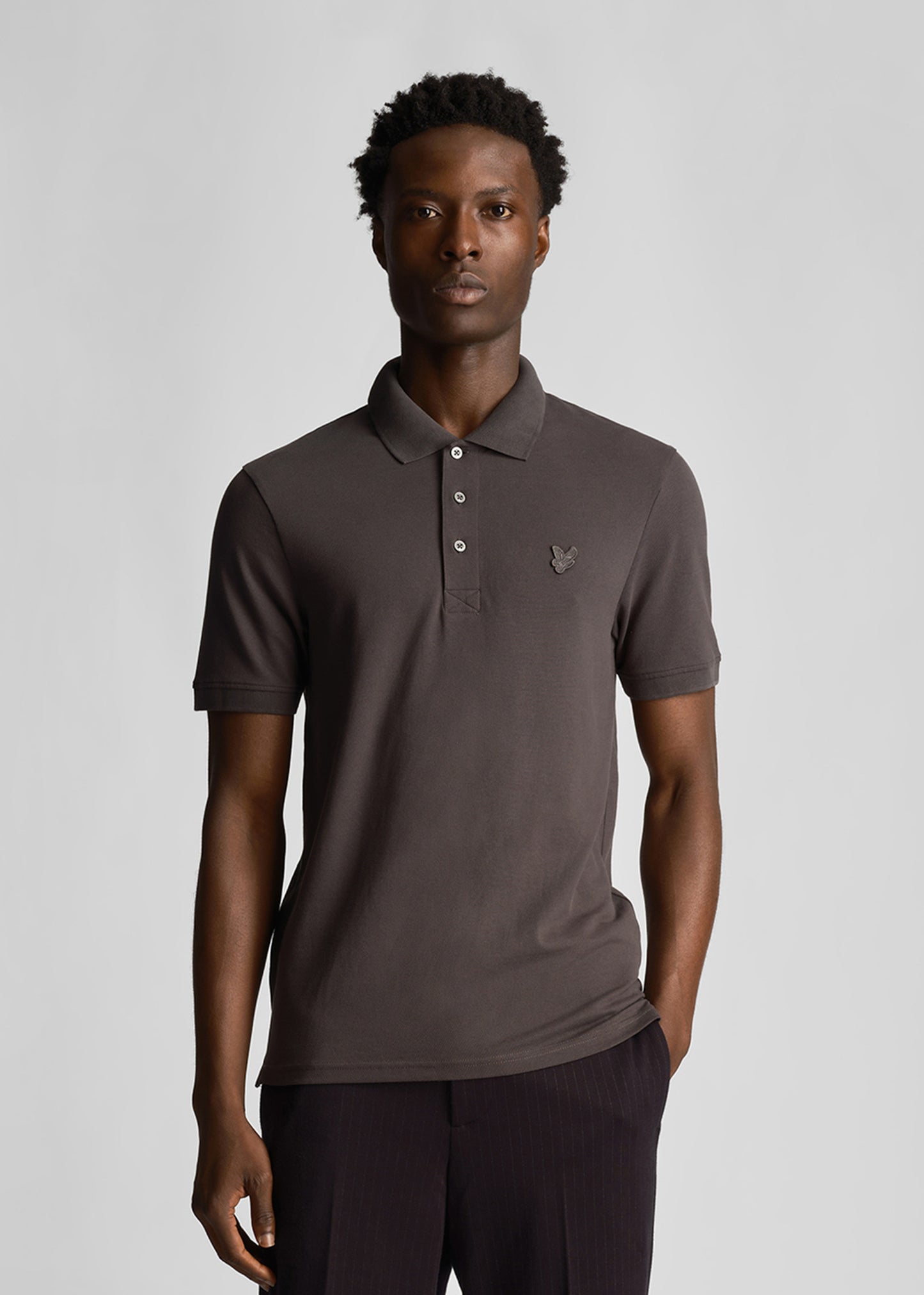 Lyle & Scott Polo's Tonal eagle polo shirt - gunmetal