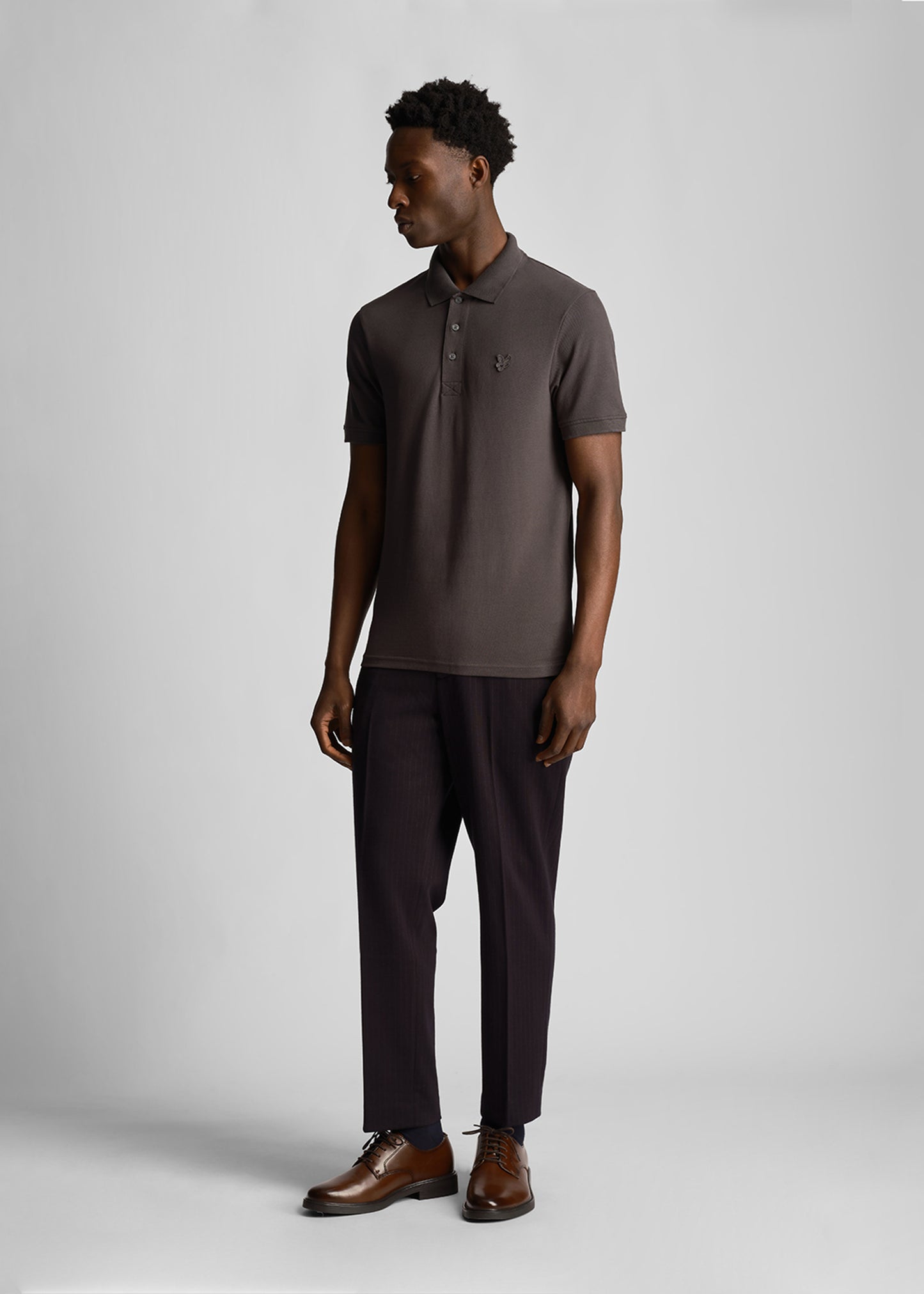 Lyle & Scott Polo's Tonal eagle polo shirt - gunmetal