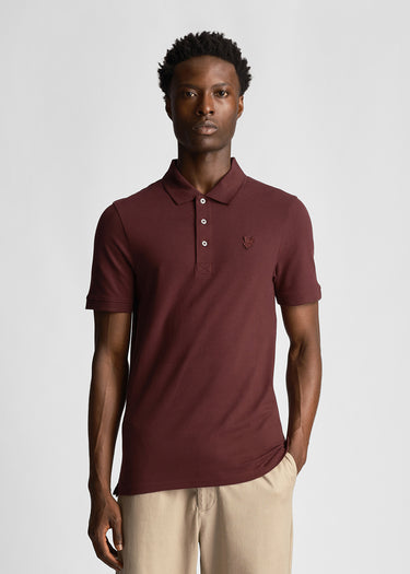 Lyle & Scott Polo's Tonal eagle polo shirt - burgundy