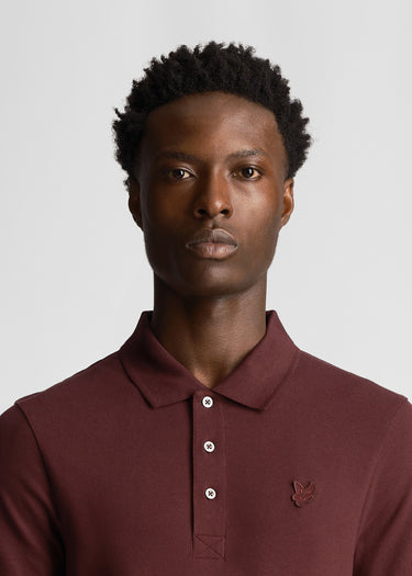 Lyle & Scott Polo's Tonal eagle polo shirt - burgundy