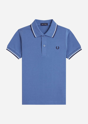 Fred Perry Polo's Twin tipped fred perry shirt - ace blue snow white tennis blue