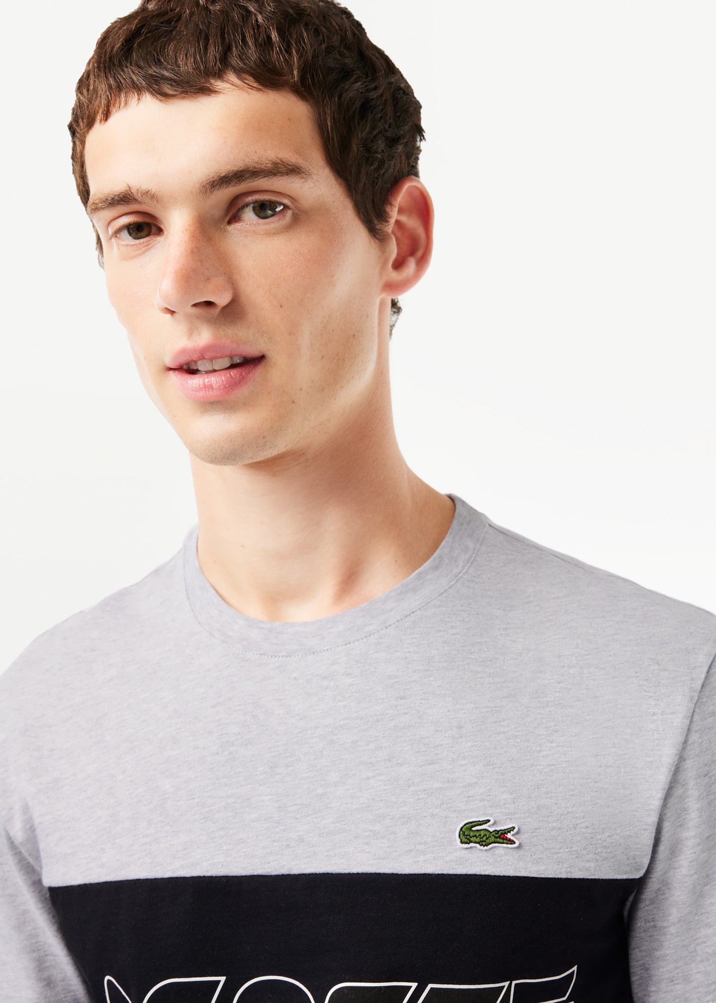 Lacoste T-shirts Colorblock t-shirt - silver chine black