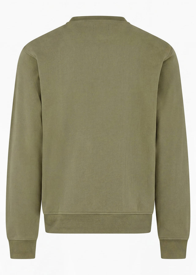 Aquascutum Truien Check shoulder crewneck fleece - army green