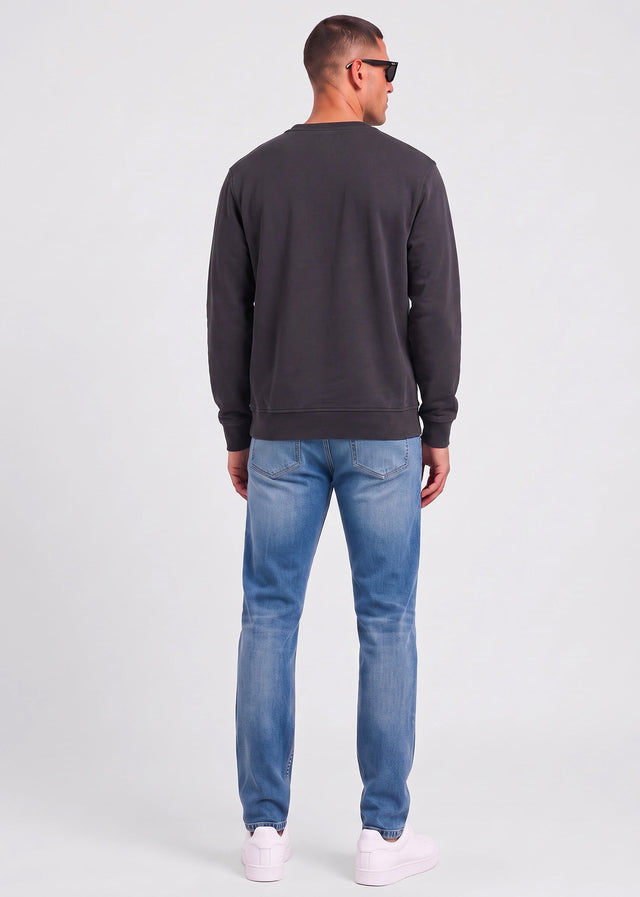 Aquascutum Truien Check shoulder crewneck fleece - black