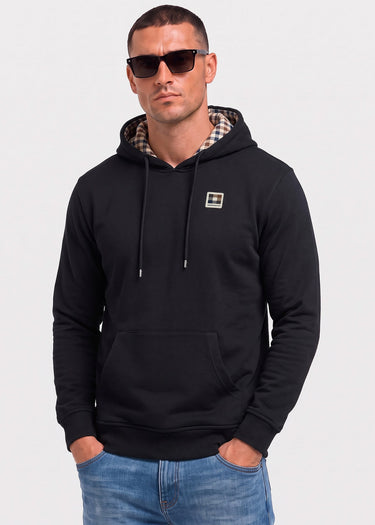 Aquascutum Hoodies Badge hoodie fleece - black