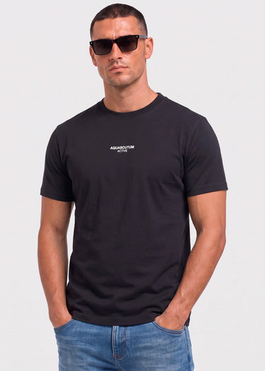 Aquascutum T-shirts Central logo t-shirt - black