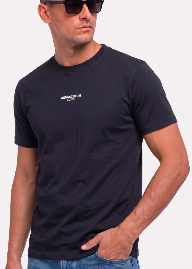 Aquascutum T-shirts Central logo t-shirt - black