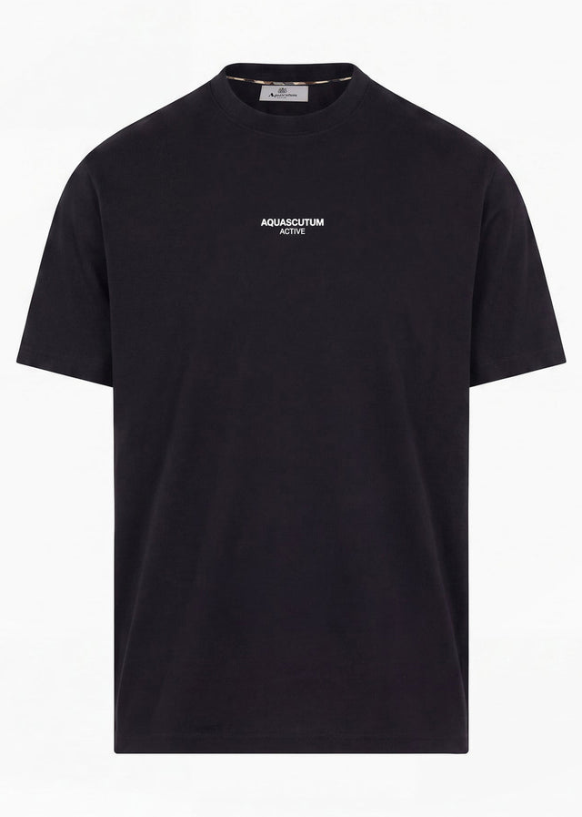 Aquascutum T-shirts Central logo t-shirt - black