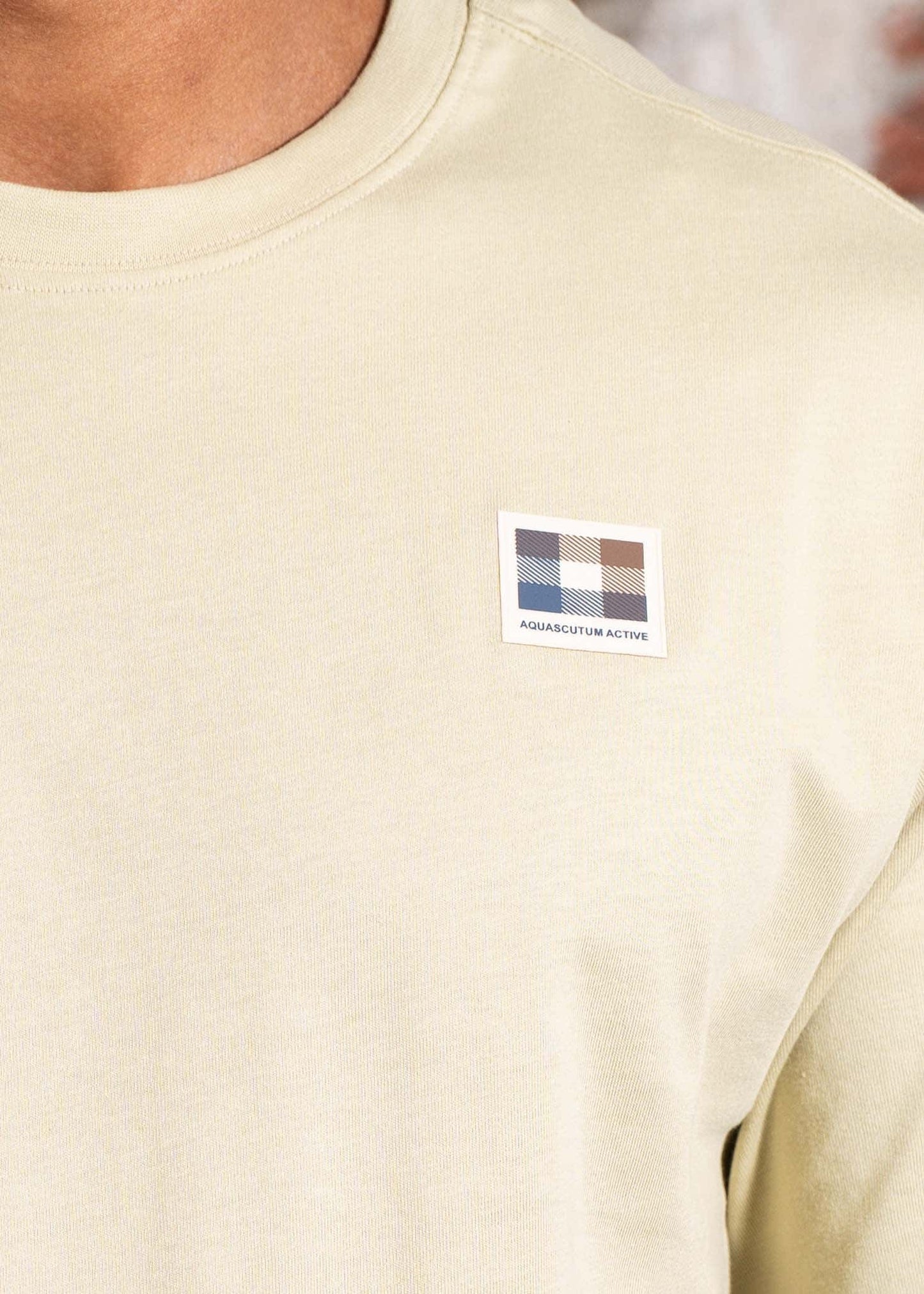 Aquascutum T-shirts Rubber patch t-shirt - beige