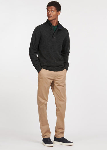 Barbour Truien Essential patch half zip knitted jumper - charcoal