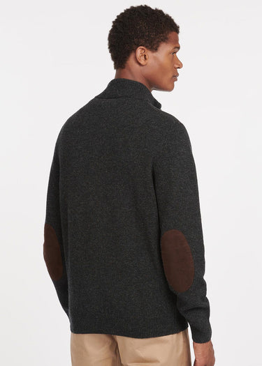 Barbour Truien Essential patch half zip knitted jumper - charcoal