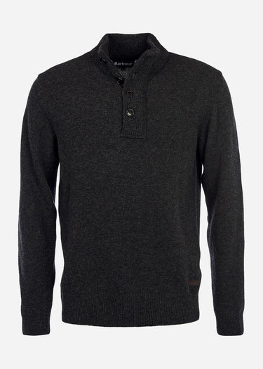Barbour Truien Essential patch half zip knitted jumper - charcoal
