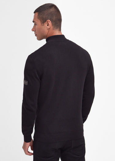 Barbour International Truien Murrey quarter placket knit - black
