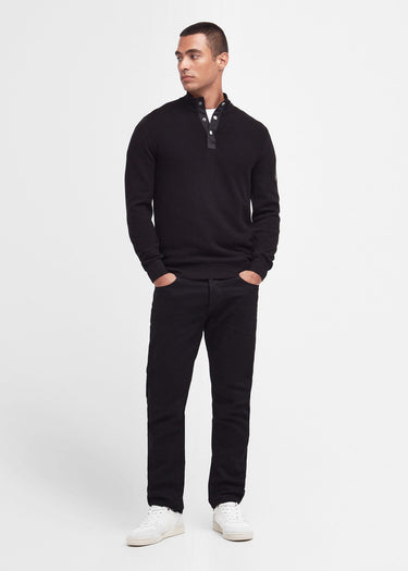 Barbour International Truien Murrey quarter placket knit - black