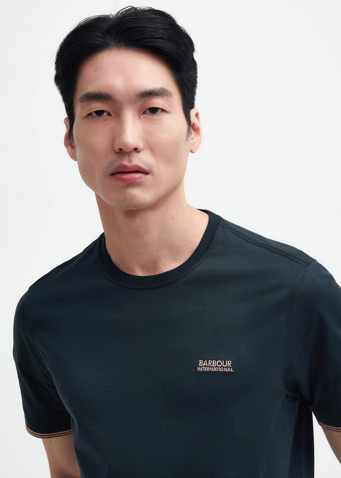 Barbour International T-shirts Philip tipped cuff tee - forest river