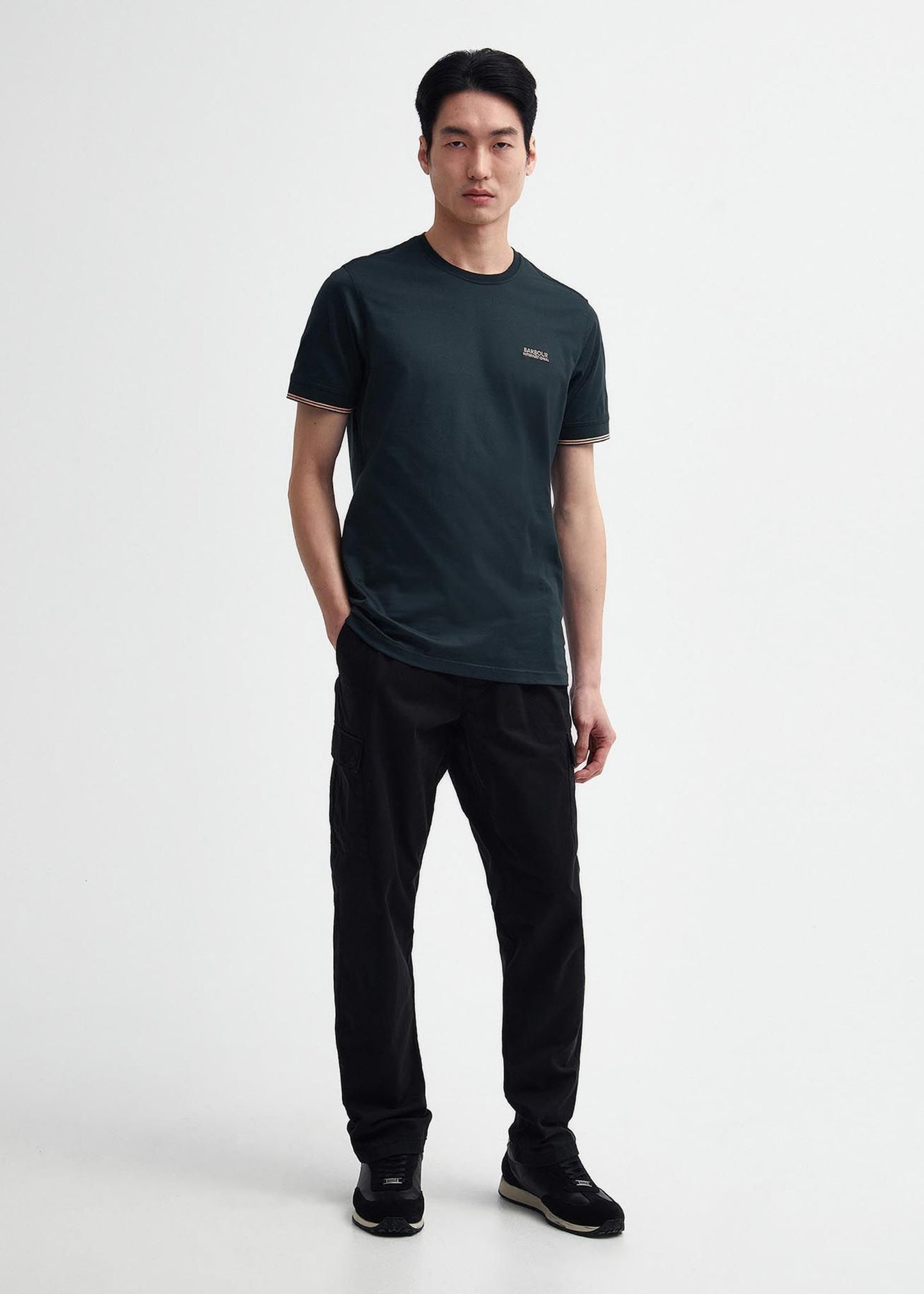Barbour International T-shirts Philip tipped cuff tee - forest river