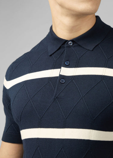 Ben Sherman Polo's Argyle stripe polo - dark navy