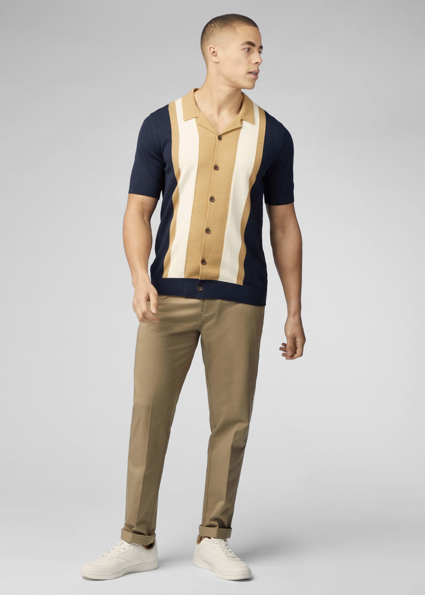 Ben Sherman Polo's Resort button through polo - dark navy