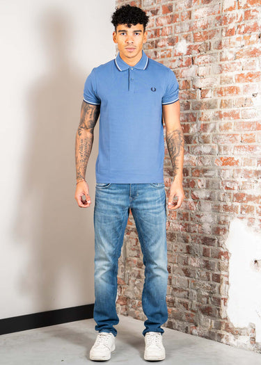 Fred Perry Polo's Twin tipped fred perry shirt - ace blue snow white tennis blue