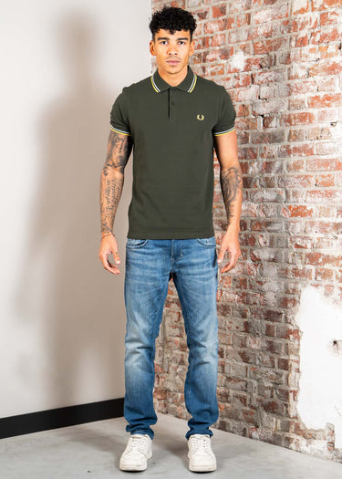 Fred Perry Polo's Twin tipped fred perry shirt - hunting green light ice lenom barley